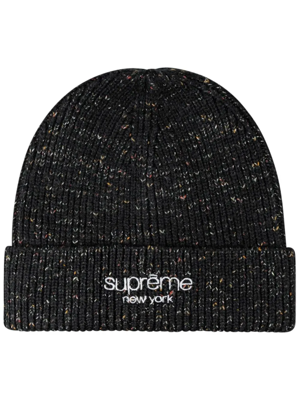 Supreme Rainbow Speckle Beanie Hat In Black