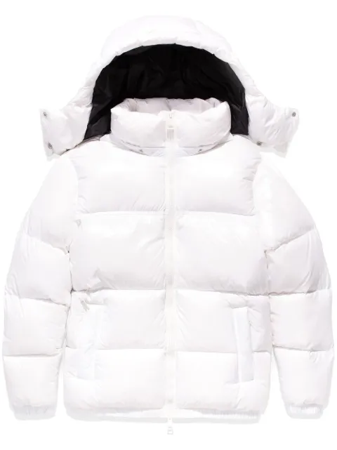 Purple Brand logo-print puffer jacket