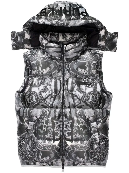 Gilet matelassé à imprimé graphique - Purple Brand - Modalova