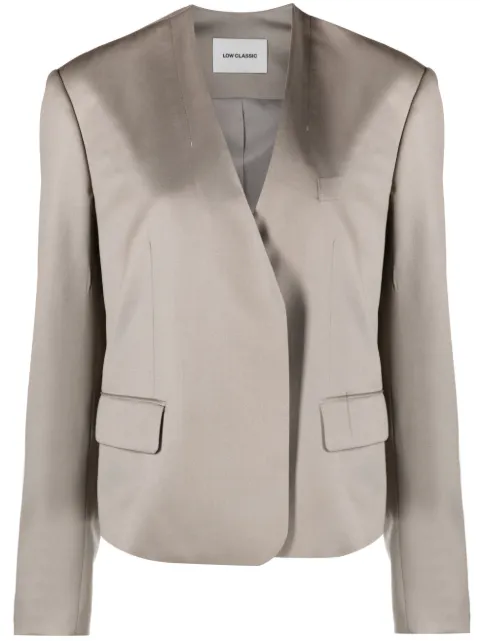 Low Classic V-neck collarless blazer