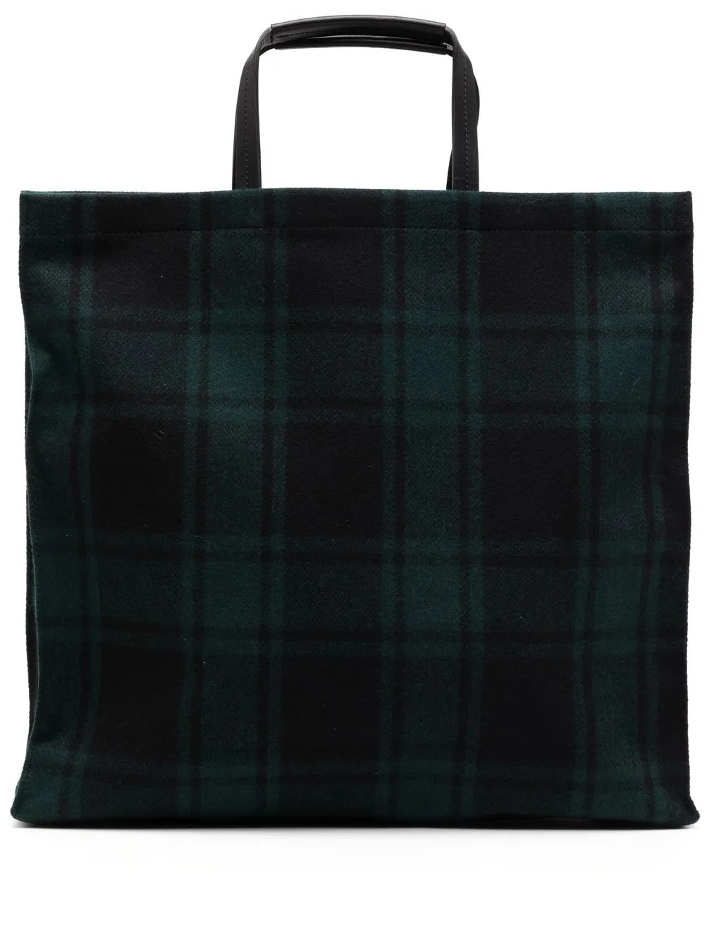 

agnès b. plaid patterned shopper tote bag - Green