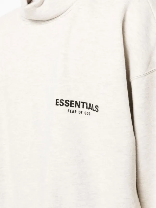 fear of god essentials logo print cotton blend jersey sweatshirt