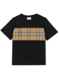 Burberry Kids Vintage Check panelled cotton T-shirt - Black