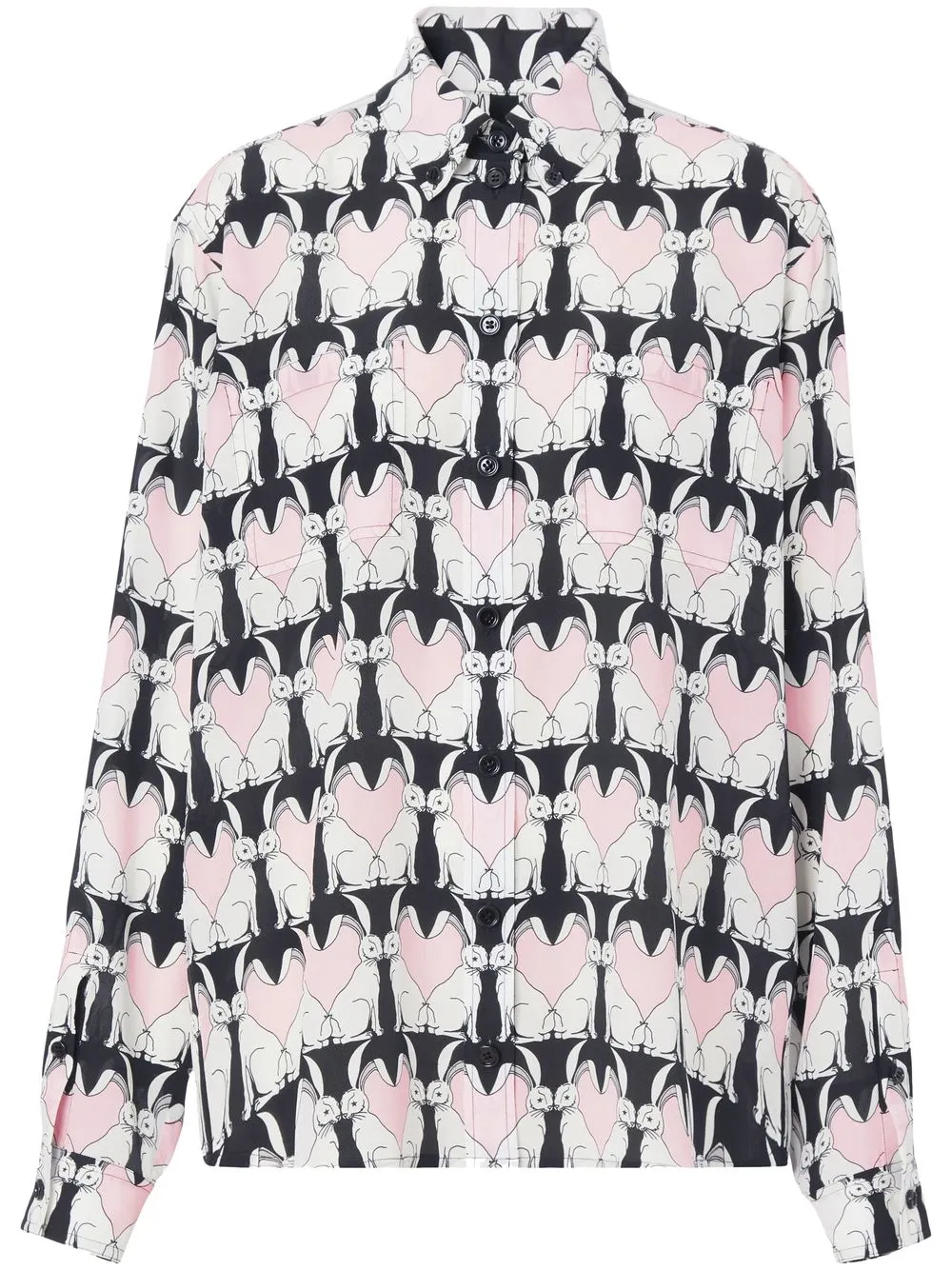 

Burberry graphic-print silk shirt - Black