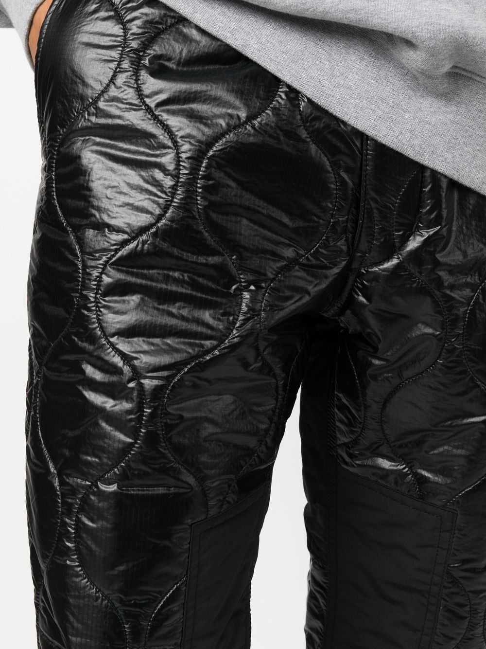 Shop Junya Watanabe Quilted Straight-leg Trousers In Black