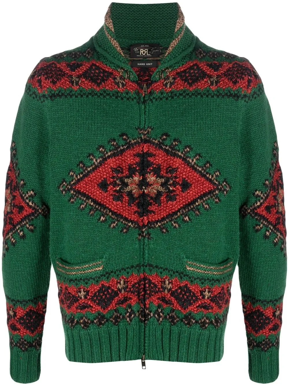 Ralph Lauren Rrl Intarsiaknit Zipup Cardigan In Grün ModeSens