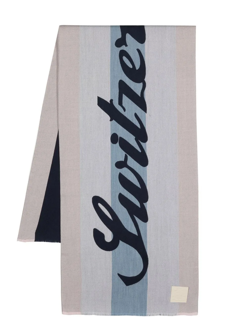 

Bally slogan-print striped scarf - Blue