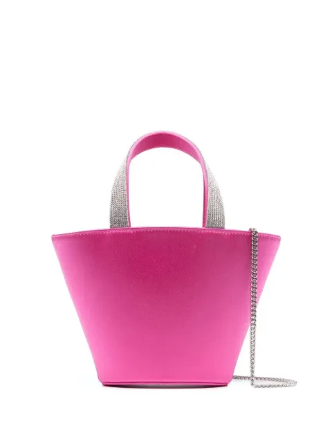 Amina Muaddi Rih satin bucket bag