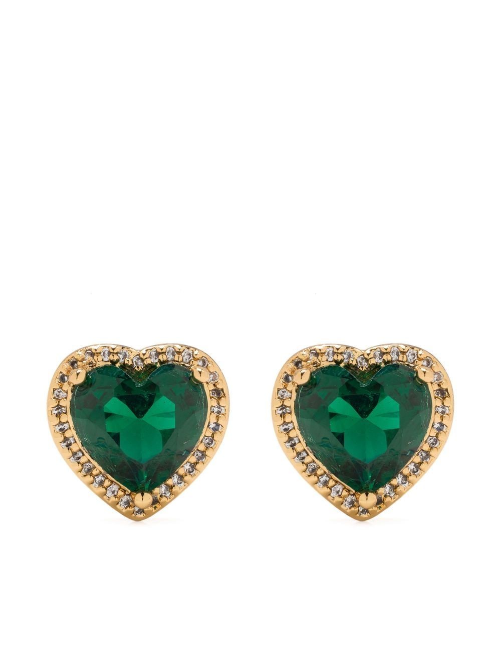 Kate Spade Crystal Embellished Heart Cut Earrings Farfetch
