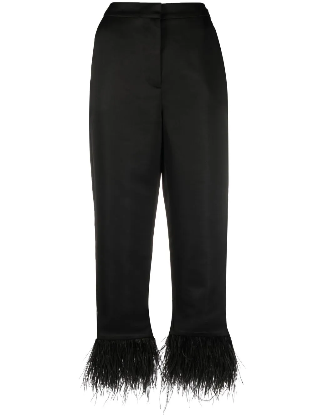 

Kate Spade feather-trim cropped trousers - Black