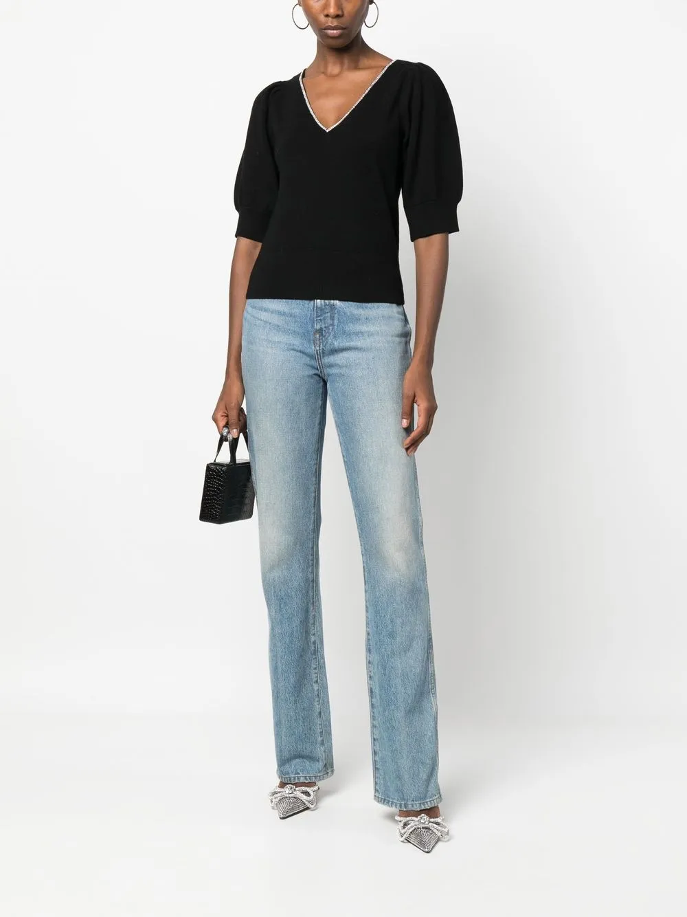 

Kate Spade crystal-embellished wool top - Black