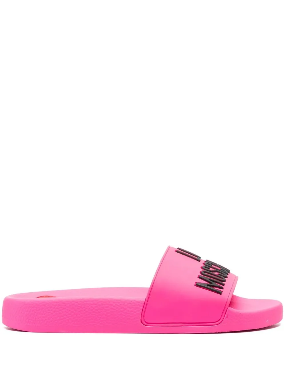 

Love Moschino flip flops con logo en relieve - Rosado