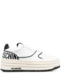 Love Moschino logo-print platform sneakers - White