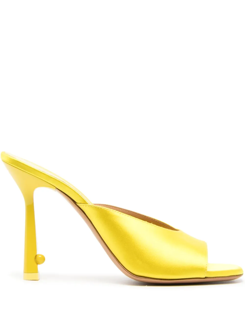 Off-white Pop Lollipop 100mm Satin Mules In Yellow