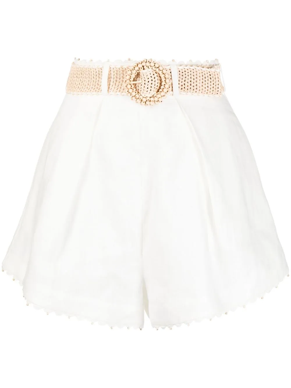 

ZIMMERMANN crochet-trimmed high-waisted shorts - White