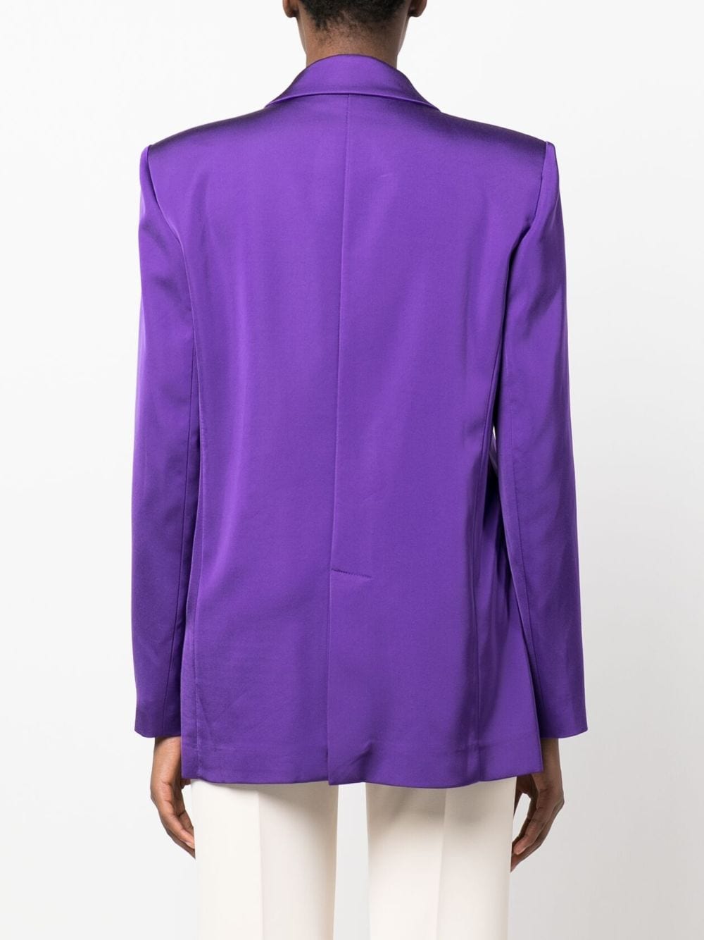 Shop Patrizia Pepe Single-breasted Long-sleeve Blazer In Violett