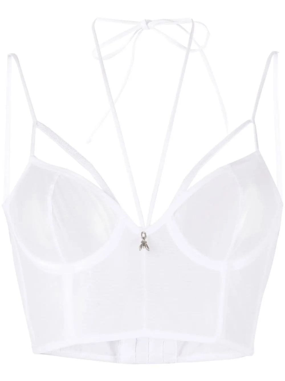 

Patrizia Pepe mesh multi-strap bralette - White