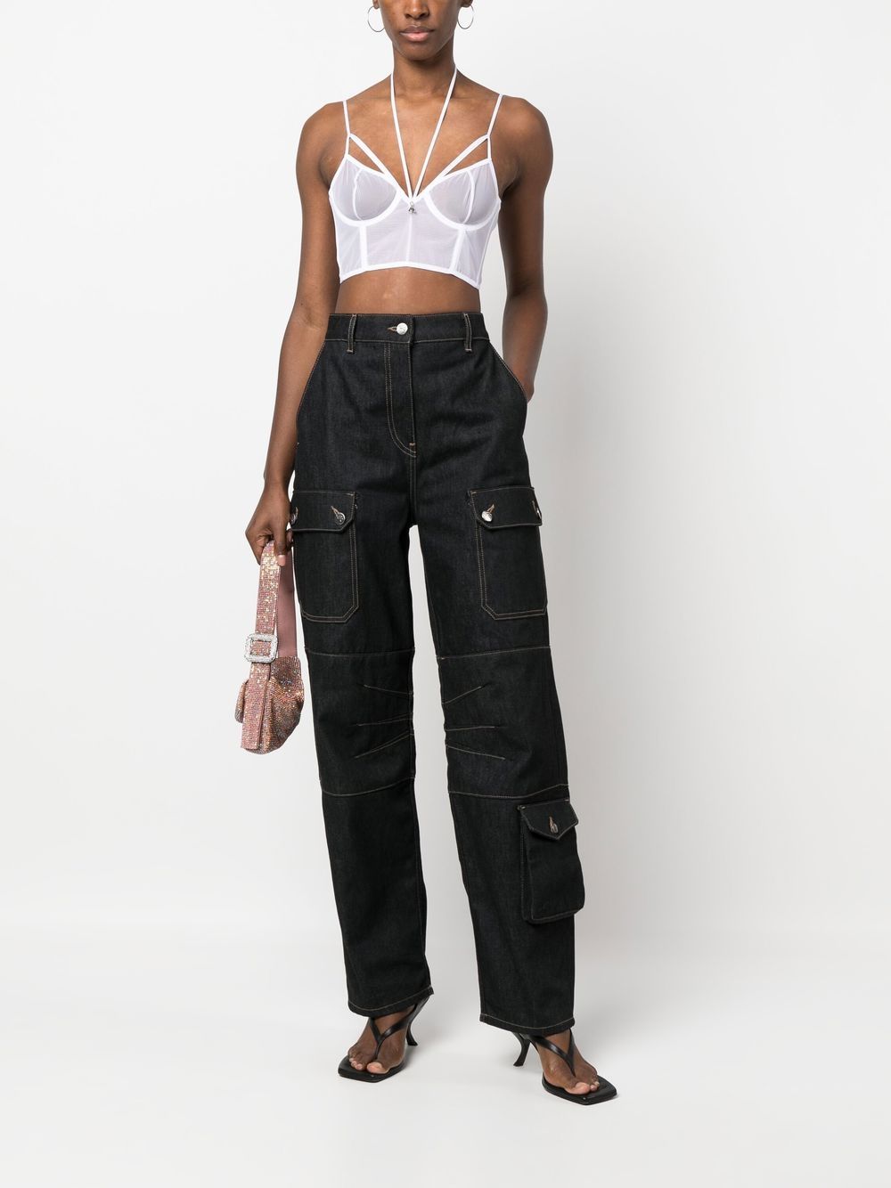 Patrizia Pepe Mesh bralette - Wit