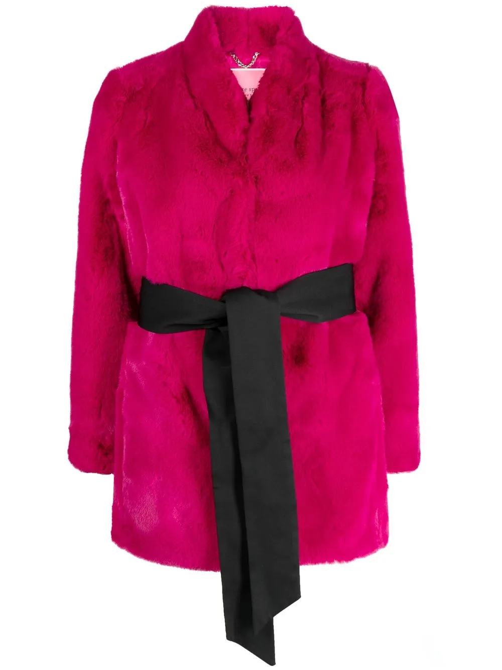 

Kate Spade bow-waist faux-fut coat - Pink