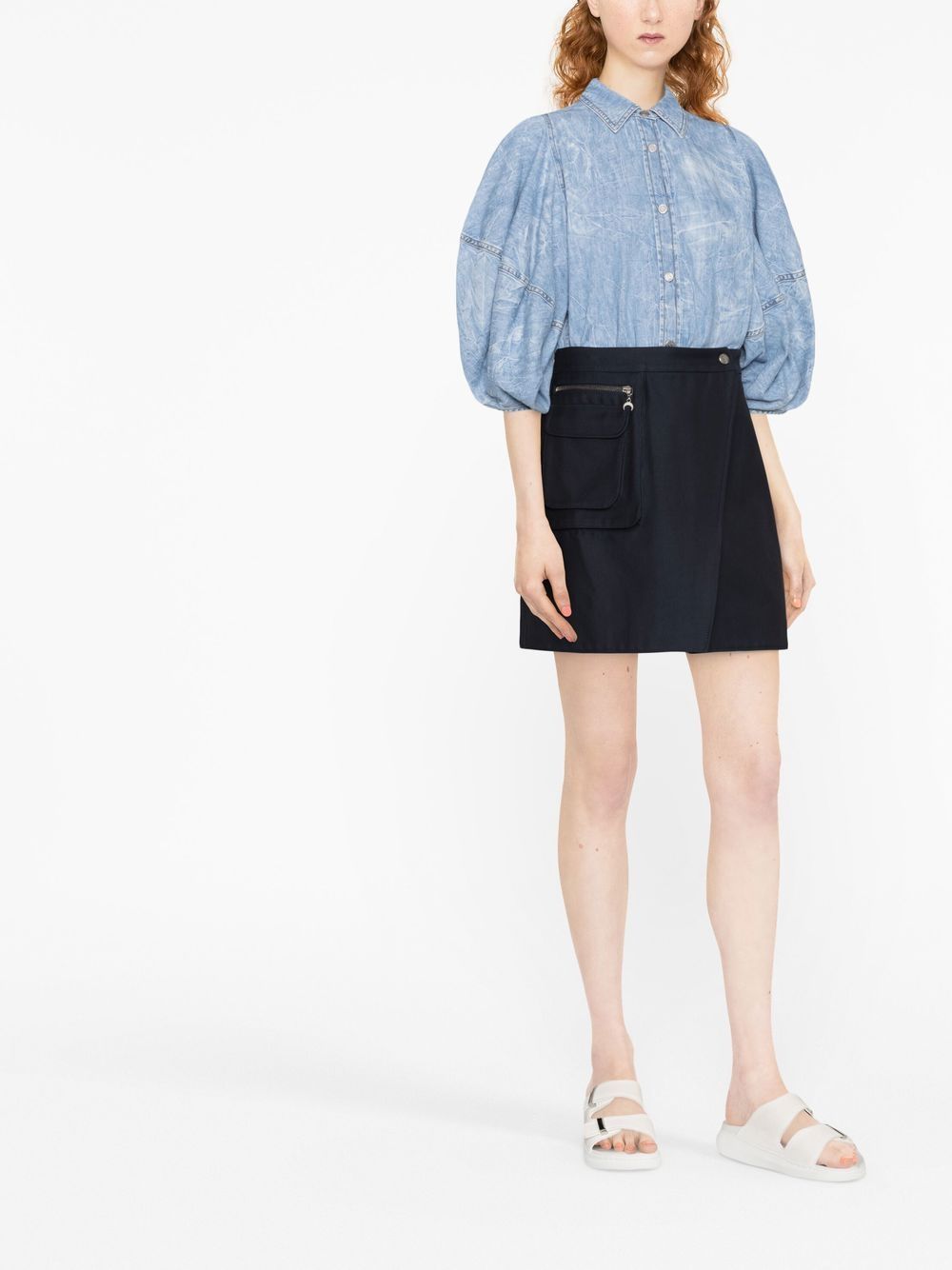 Stella McCartney Blouse met pofmouwen - Blauw