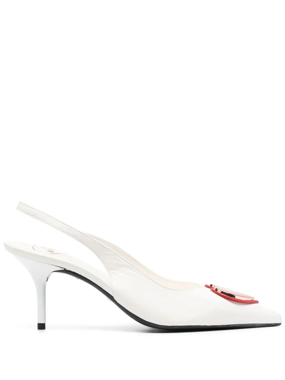 

Love Moschino heart-plaque slingback pumps - White