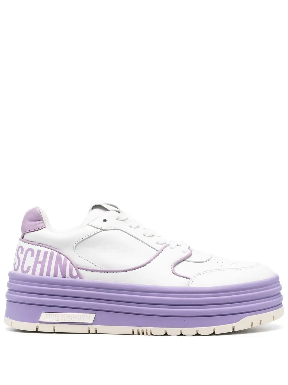 

Love Moschino tenis con logo estampado y plataforma de 55mm - Blanco