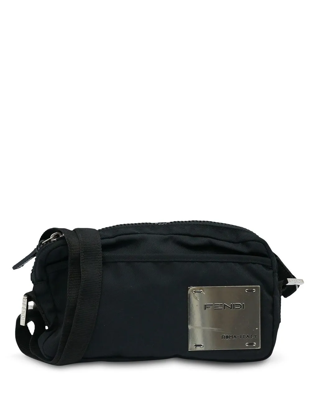 

Fendi Pre-Owned logo-plaque crossbody bag - Black