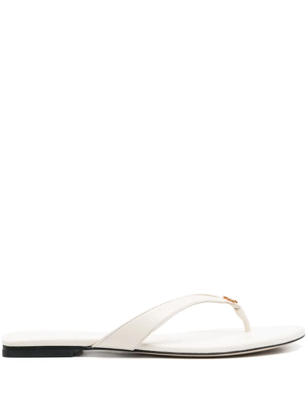 Tory Burch Logo-plaque Thong Sandals In Weiss