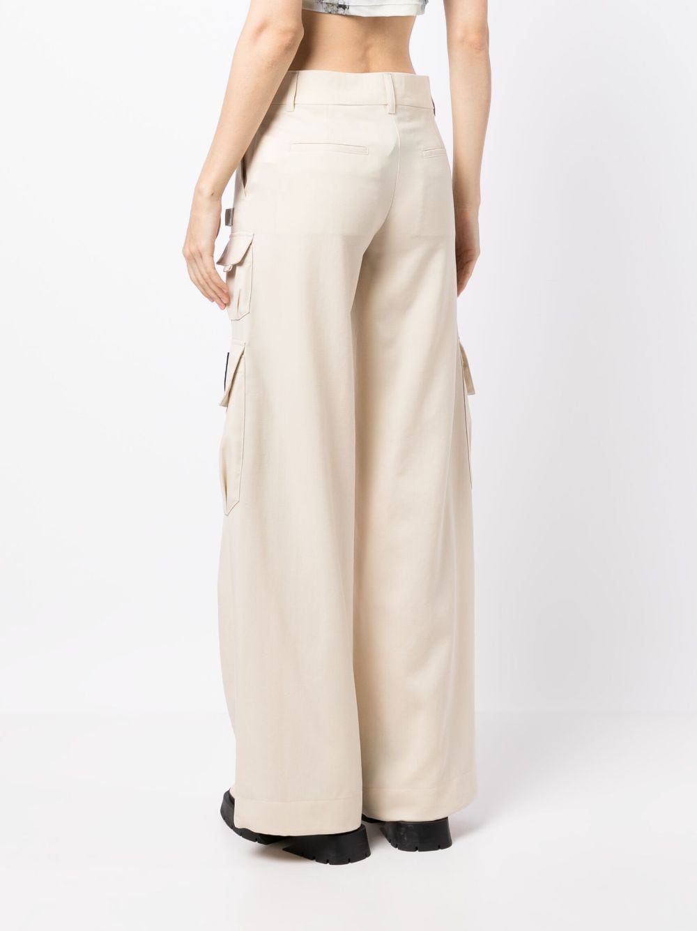 Shop Off-white Toybox Wide-leg Cargo Trousers In Neutrals