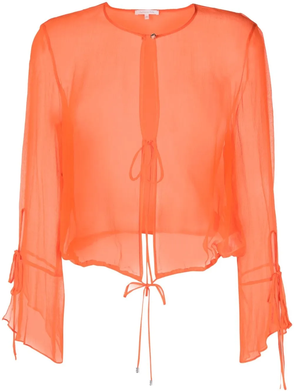 

Patrizia Pepe top transparente con detalle de moño - Naranja