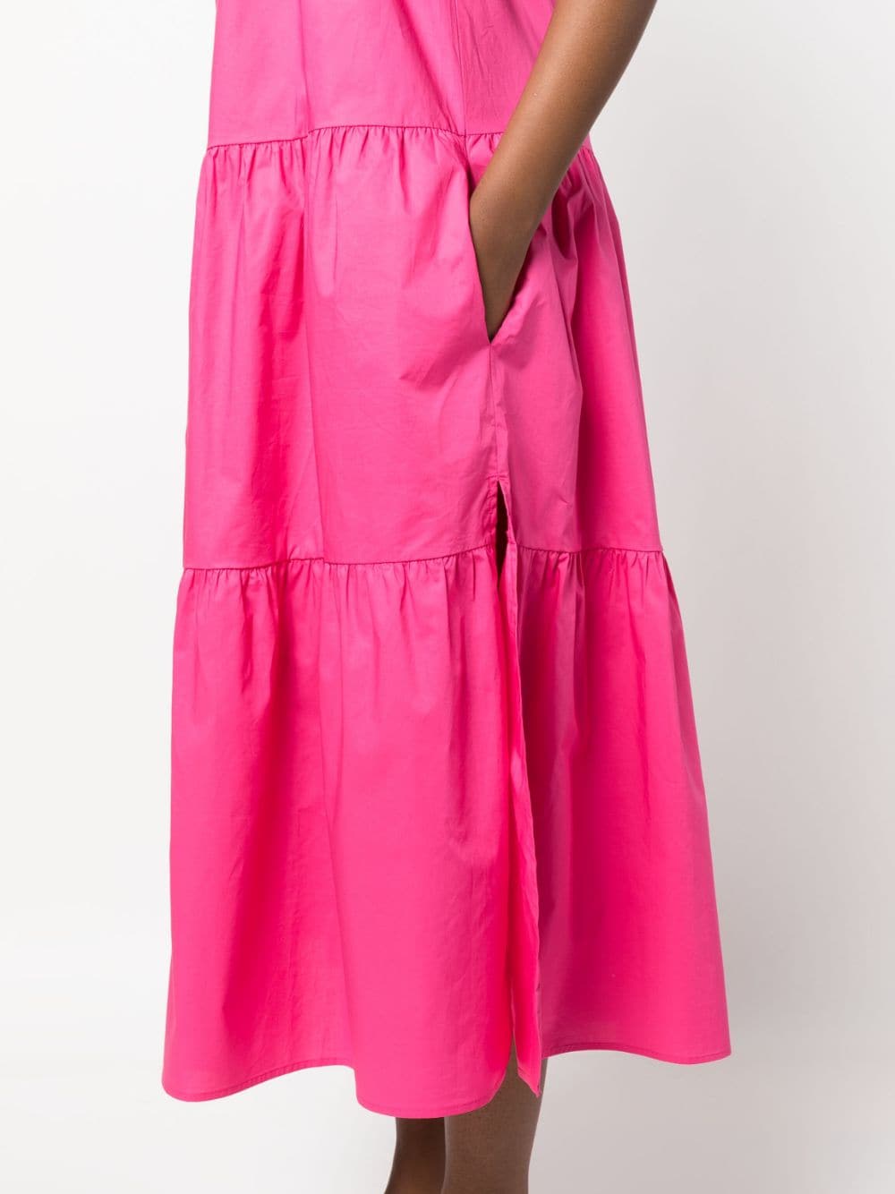Shop Patrizia Pepe One-shoulder Midi Dress In Pink