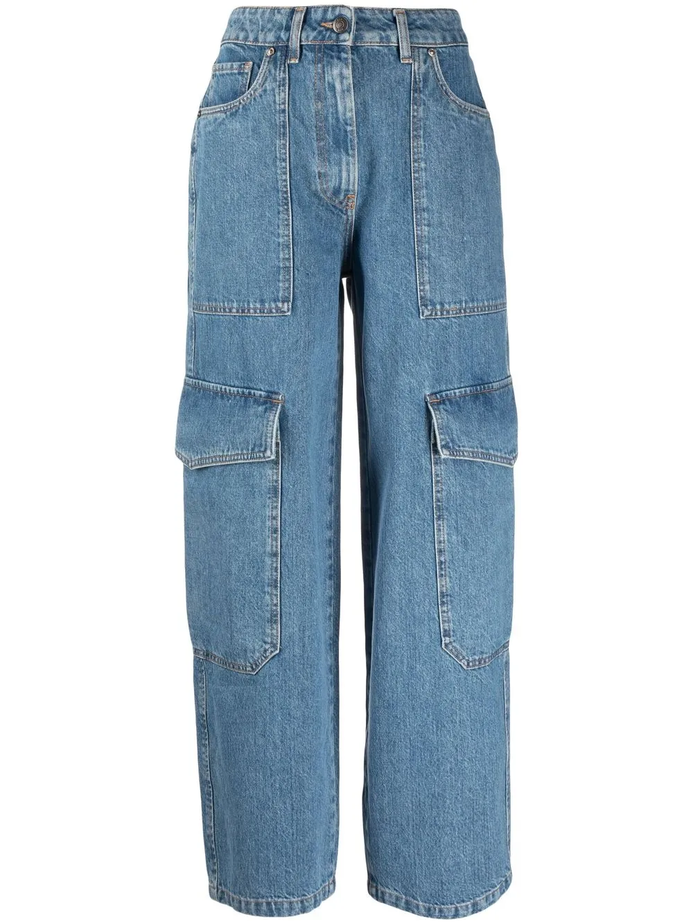 

8pm cargo-pocket wide-leg jeans - Blue