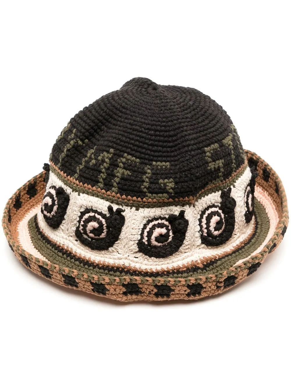 

STORY mfg. snail motif crochet bucket - Multicolour