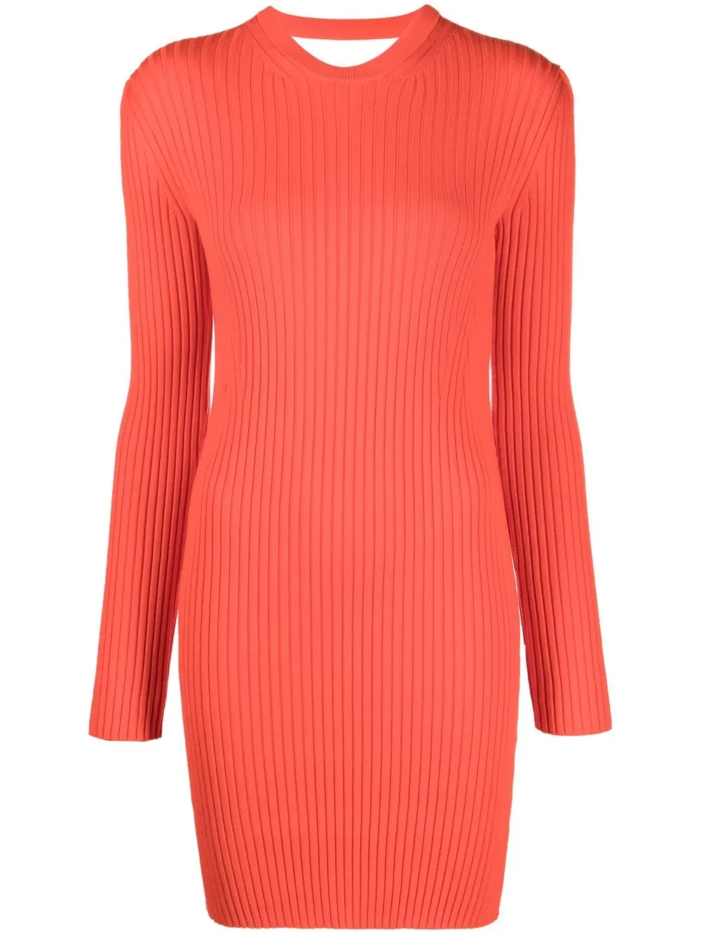 

Semicouture vestido tejido de canalé con espalada descubierta - Naranja