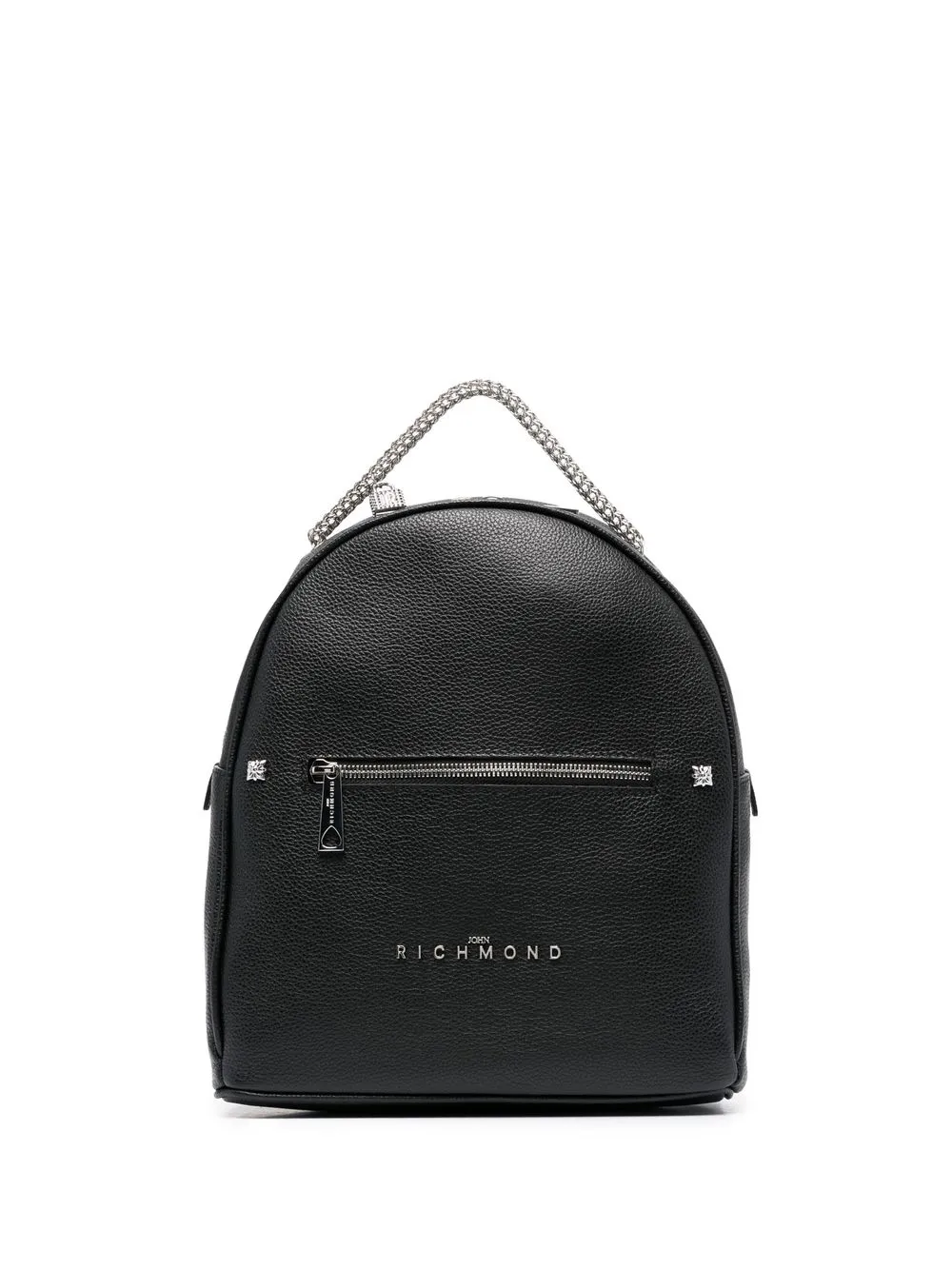 

John Richmond logo-embellished leather backpack - Black