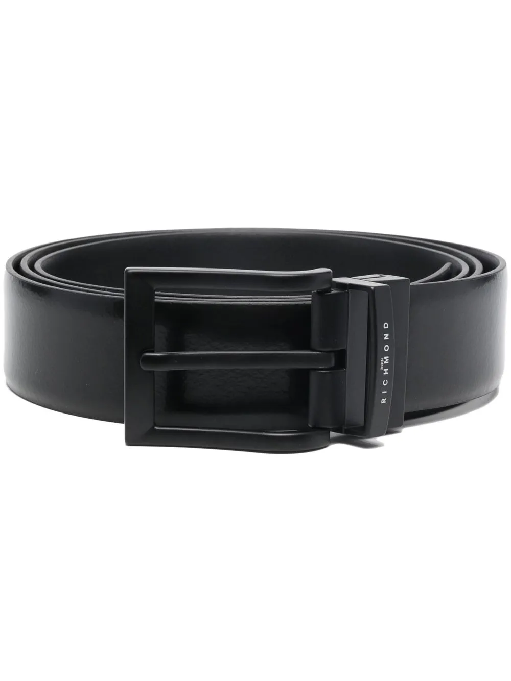 

John Richmond leather logo-print belt - Black