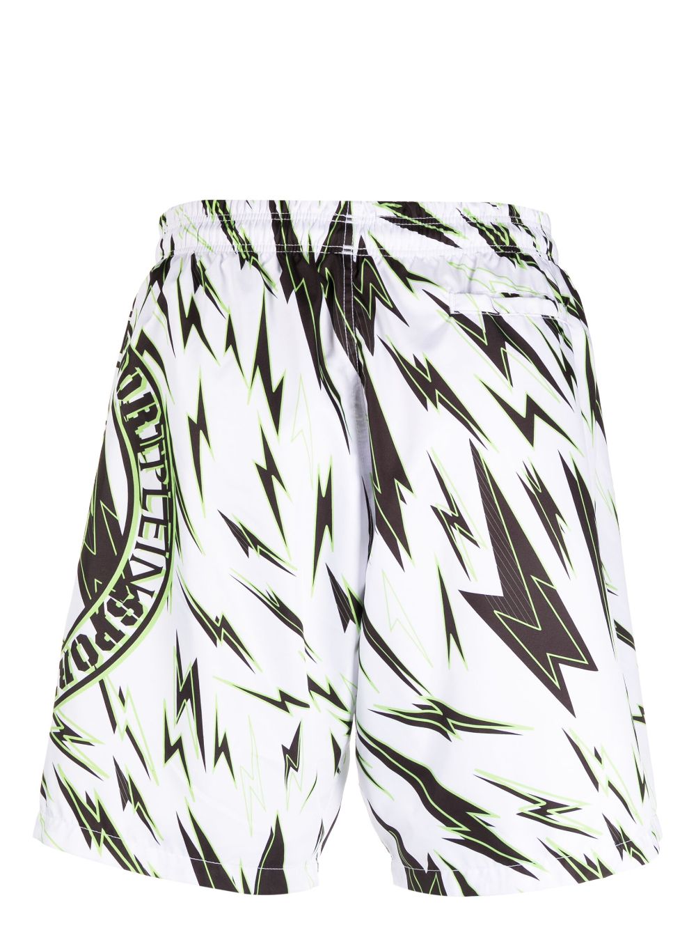 Shop Plein Sport Lightning-print Swim Shorts In Weiss