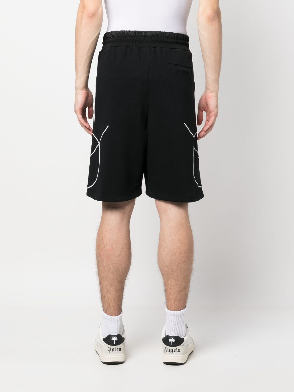 Shop Plein Sport Scratch Elasticated Waist Shorts In Schwarz