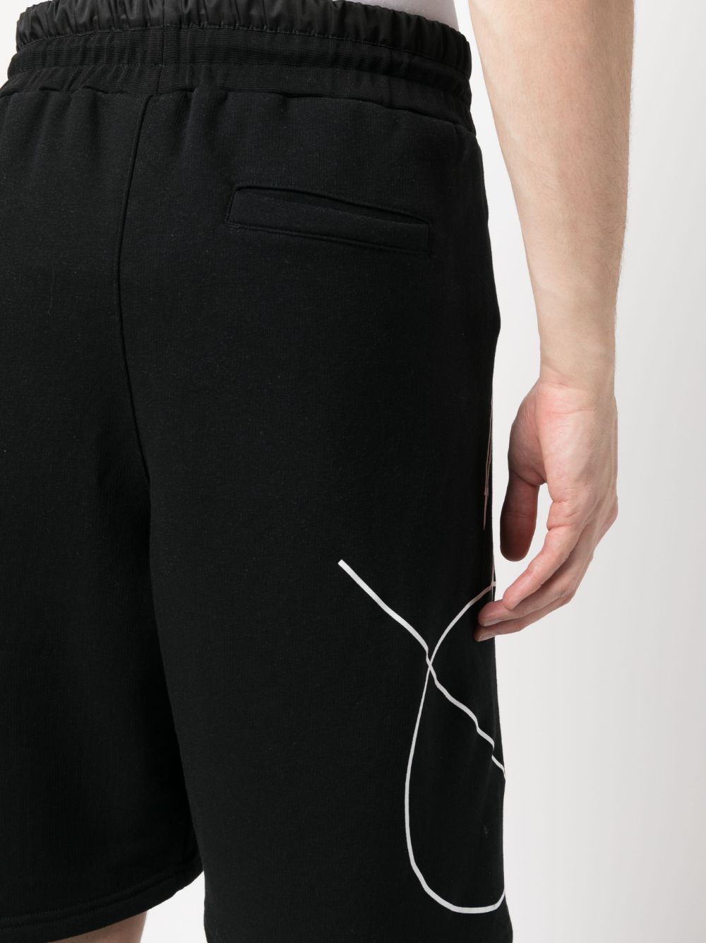 Shop Plein Sport Scratch Elasticated Waist Shorts In Schwarz