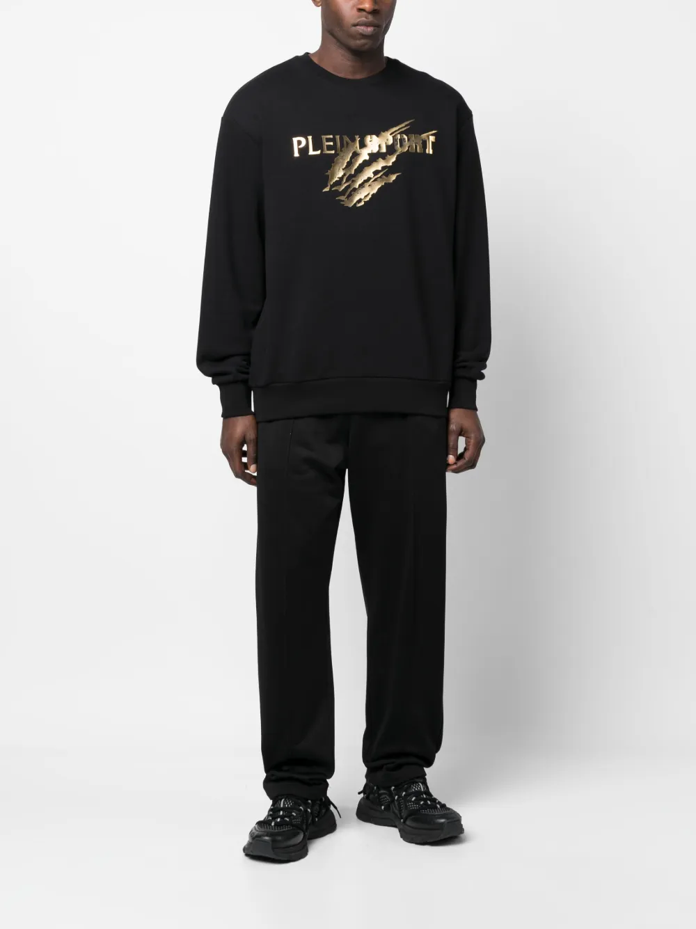 Plein Sport Sweater met logoprint - Zwart