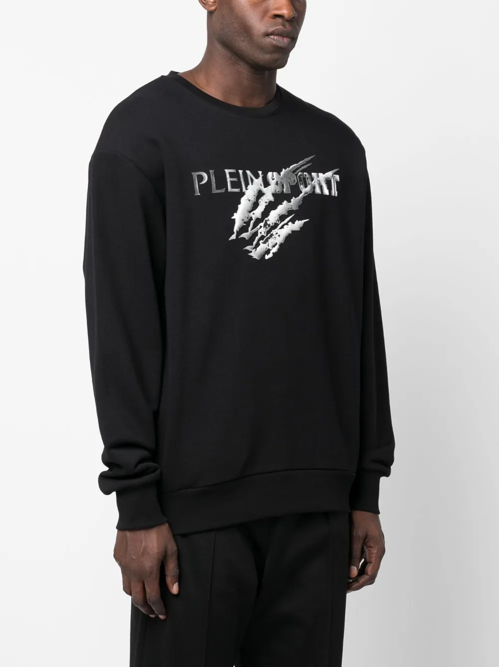 Plein Sport Sweater met logoprint Zwart