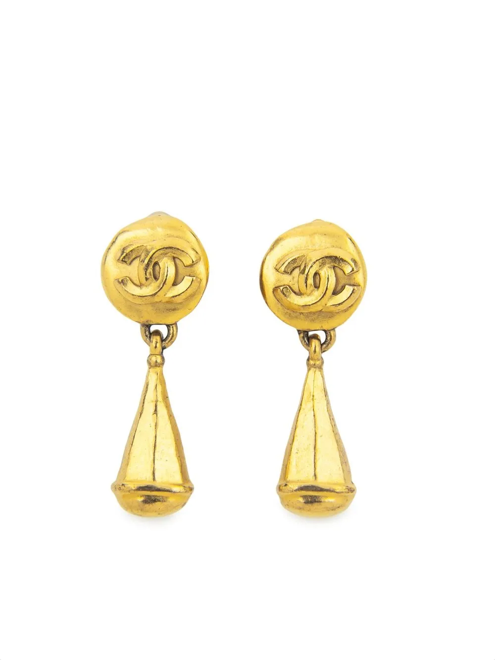 

Chanel Pre-Owned 1996 CC drop clip-on earrings - Gold