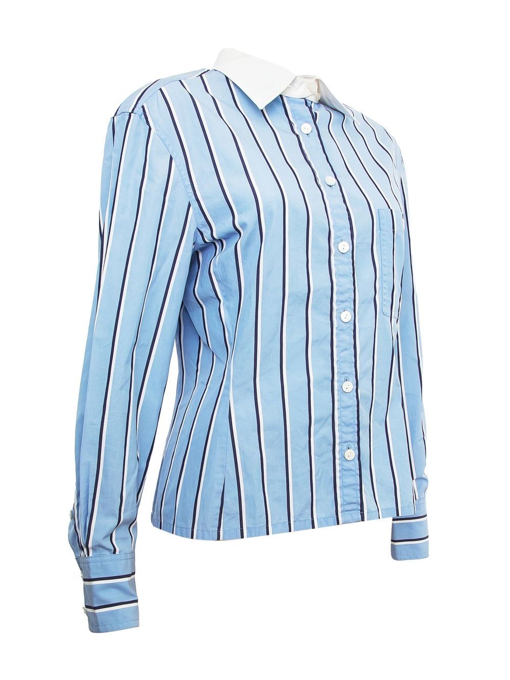 Chanel Pre-owned 1990s CC Long-sleeved Striped Shirt - Blue