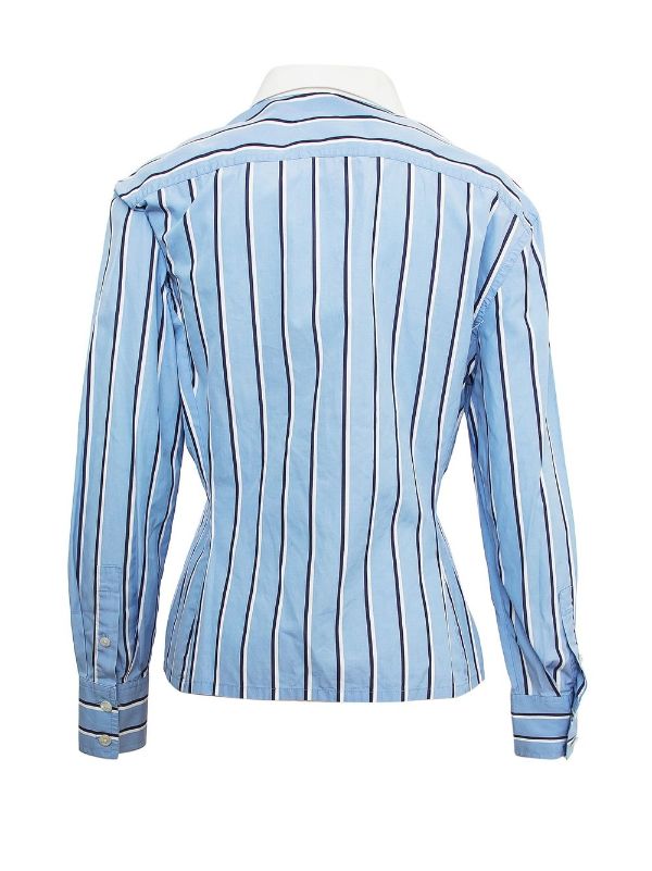 Chanel Pre-owned 1990s CC Long-sleeved Striped Shirt - Blue