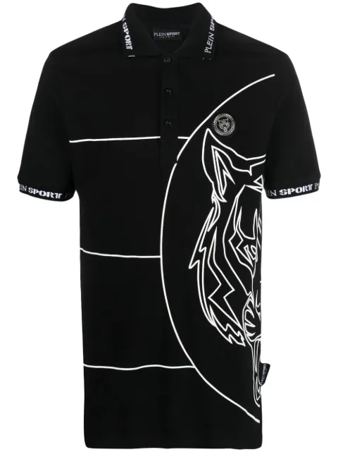 Plein Sport tiger print polo shirt