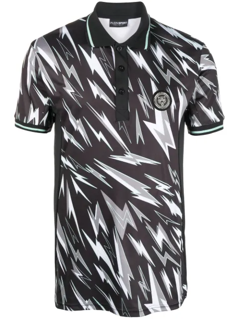 Plein Sport lightning bolt print polo shirt