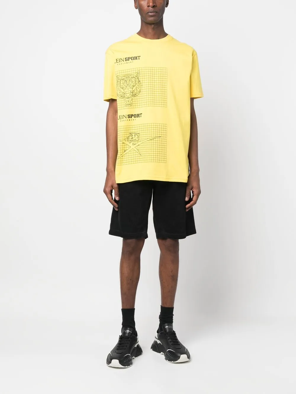 Plein Sport T-shirt met ronde hals - Geel
