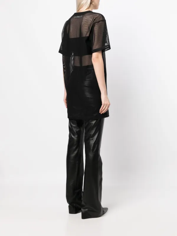 Off-White logo-print Mesh T-shirt Dress - Farfetch