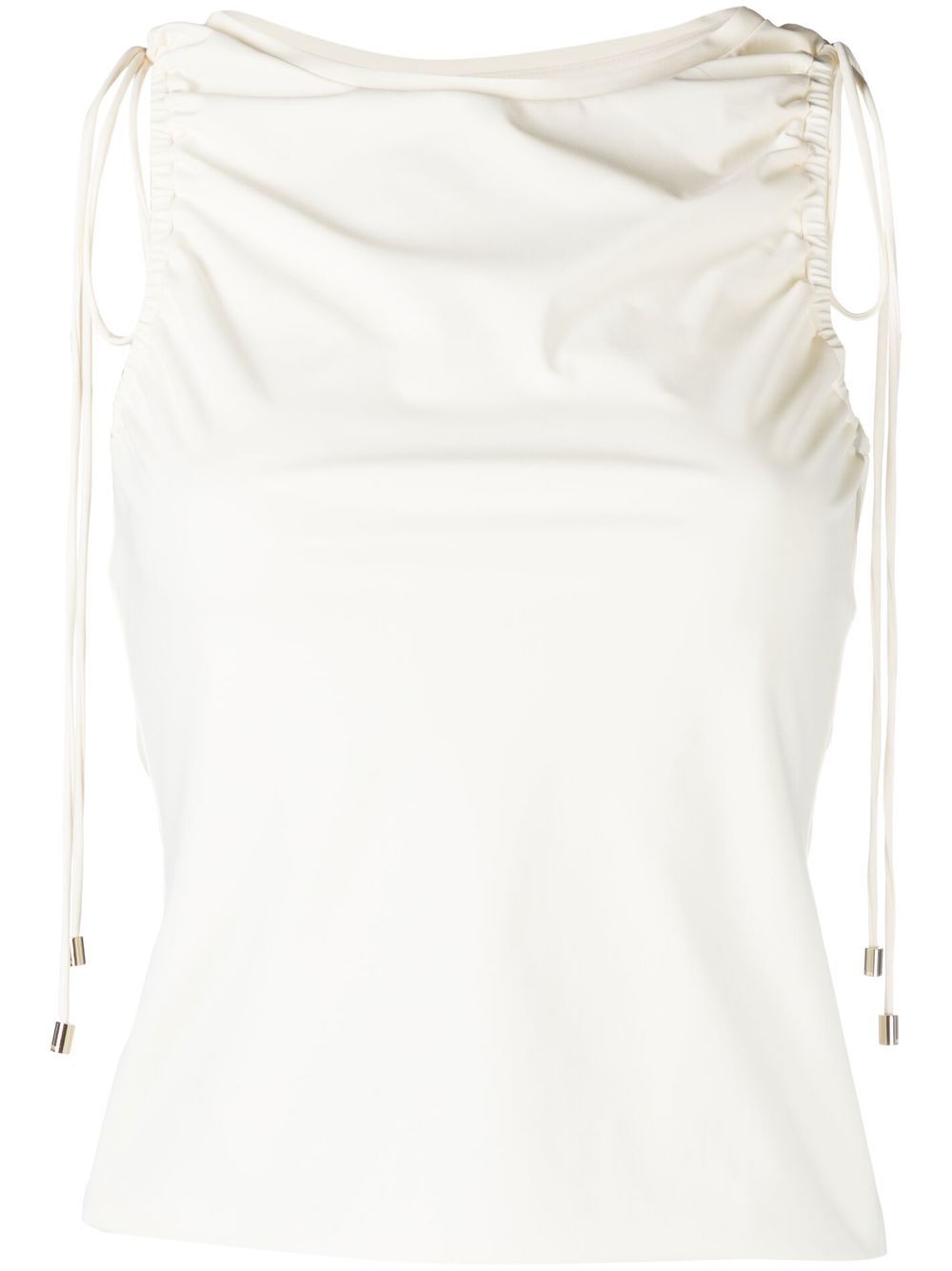 Patrizia Pepe Drawstring-detail Tank Top In Weiss