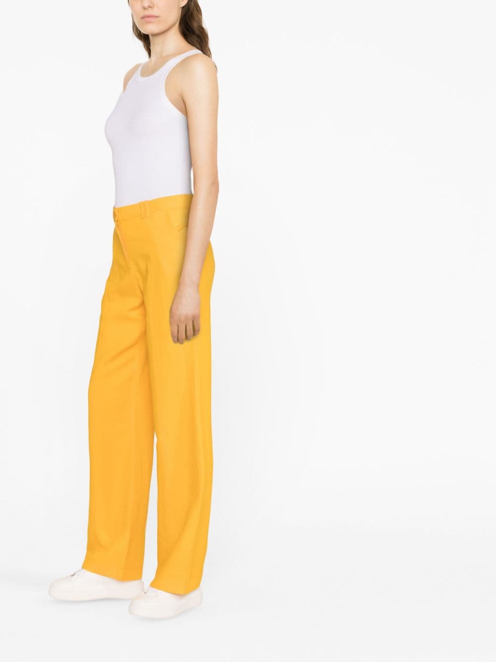 Shop Patrizia Pepe Low-waist Wide-leg Trousers In Orange